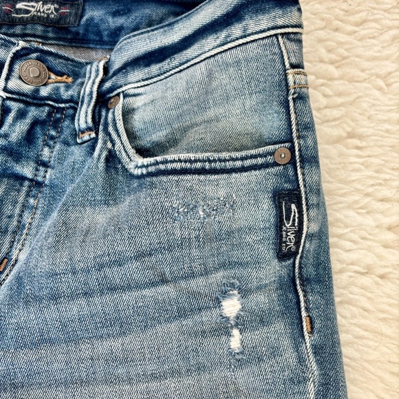 Silver Ankle Straight Distressed Jeans size W24 L27 - Picture 8 of 13